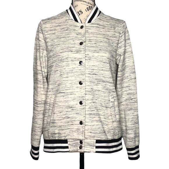 Inspired Hearts MEDIUM Bomber Varsity Sweatshirt Snap Front Side Pocket Jacket - Picture 1 of 13